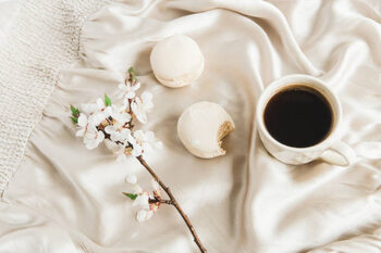 Plakát cup of coffee with marshmallows and