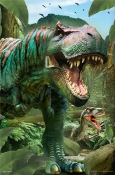 Dinosaurus T-Rex Plakat 3D Oprawiony
