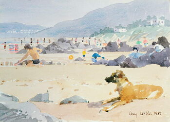 Plakát Dog on the Beach, Woolacombe, 1987