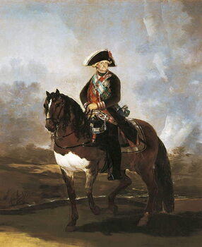 Plakát Equestrian portrait of King Carlos IV, 1800-1801