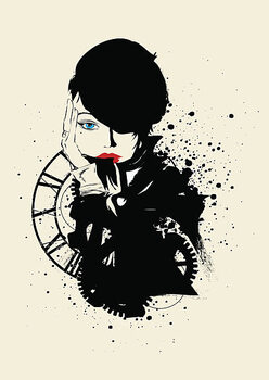 Plakát Fashion girl in sketch-style