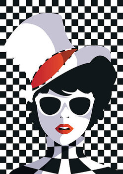 Plakát Fashion girl in sketch-style