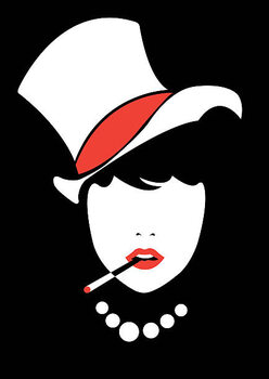 Plakát Fashion girl in sketch-style