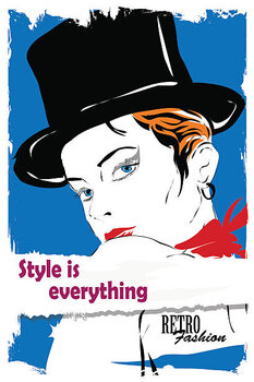Plakát Fashion girl in sketch-style.