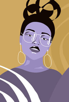 Plakát Fashion Woman Retro Portrait Illustration