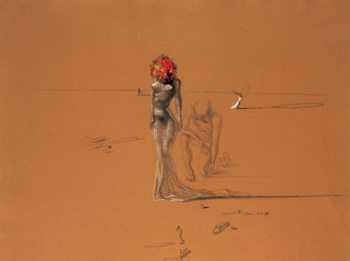 Reprodukcja Female Figure with Head of Flowers, 1937