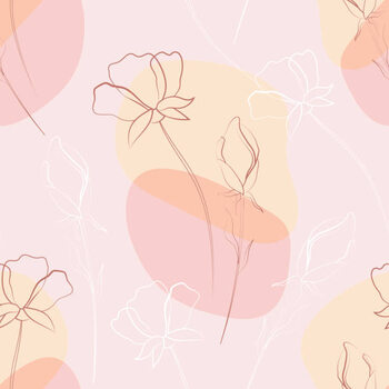 Plakát Flowers and leaves. Flower seamless pattern.