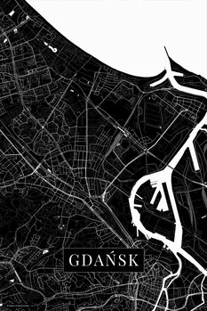 Plakat Gdansk black