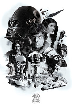 Plakat Gwiezdne wojny - Montage (40th Anniversary )