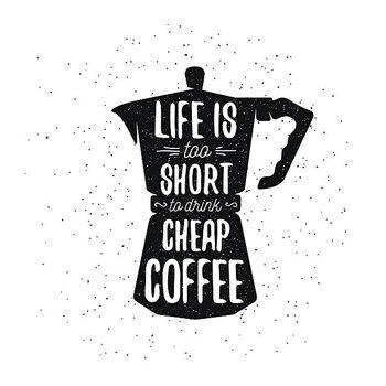 Plakát Hand drawn typography coffee poster.