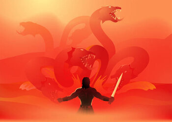 Plakát Heracles of Hercules fighting the Lernaean Hydra
