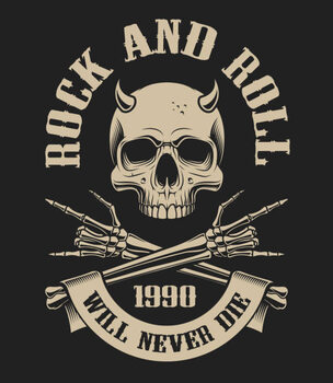 Plakát Illustration of a skull with horns