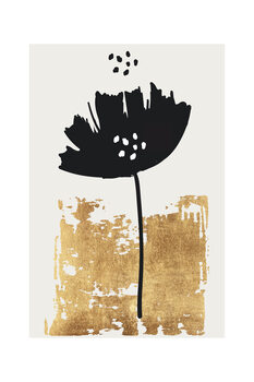 Plakát Kubistika - Black poppy