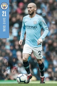 Plakat Manchester City - Silva 18-19