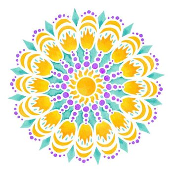 Plakát Mandala with sun elements