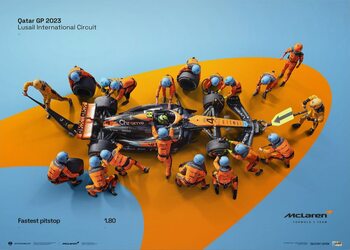 Druk artystyczny McLaren Formula 1 Team - 1.80 - World Record Fastest Pit Stop - 2023