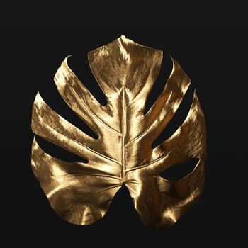 Plakát Monstera plant tropical leaf gold texture