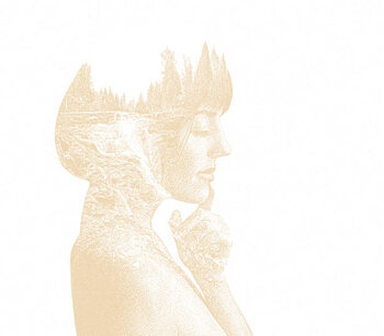 Plakát Multiple Exposure of young woman and