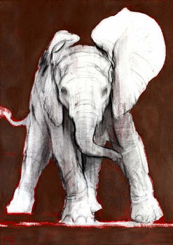 Obraz na plátně One Ear Up, 2018,