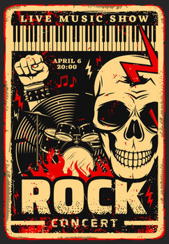 Plakát Rock music festival concert vector poster