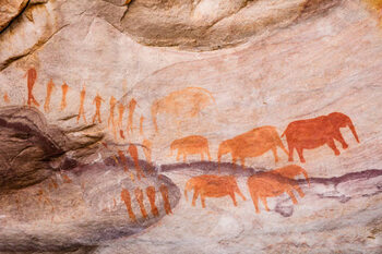 Plakát San Bushmen art in Cederberg, South Africa