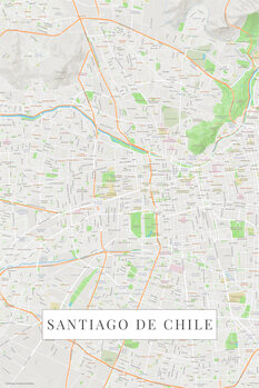 Plakát Santiago De Chile color