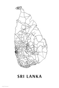 Plakát Sri Lanka black & white