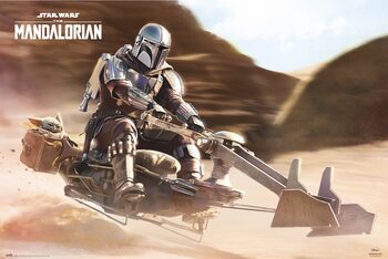 Plakát Star Wars: The Mandalorian - Speeder Bike