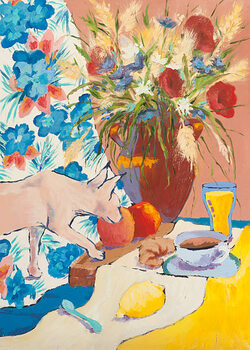 Plakát Still life oil painting in the style of Fauvism