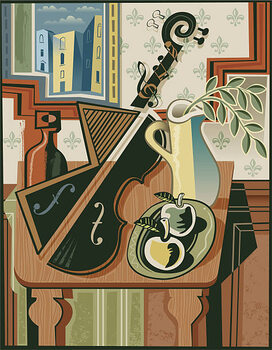 Plakát Still life with music