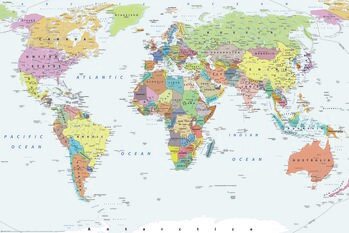 Plakát Světová mapa - politická