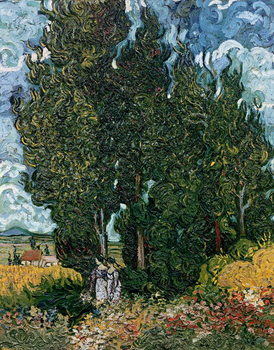 Plakát The cypresses, c.1889-90