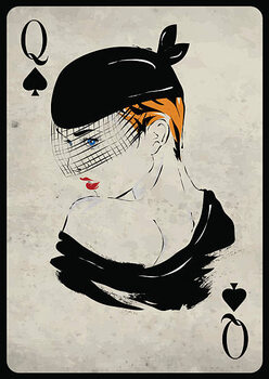 Plakát The girl in retro style. Playing card