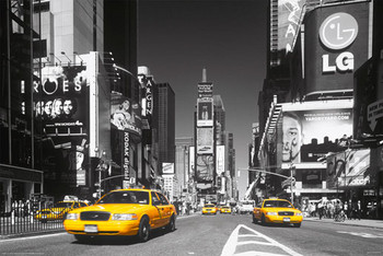 Plakát Times square - Yellow cab