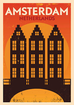 Plakát Typographic Amsterdam City Poster Design