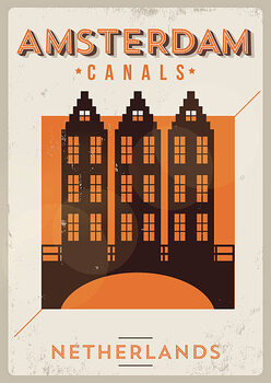 Plakát Typographic Amsterdam City Poster Design
