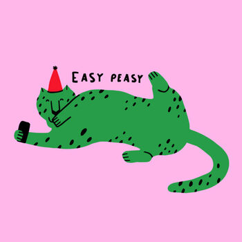 Plakát vector christmas card - tiger selfie