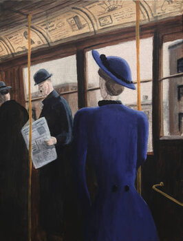 Plakát Vintage Woman Streetcar Passenger