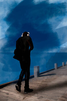 Plakát Watercolor image of a black male