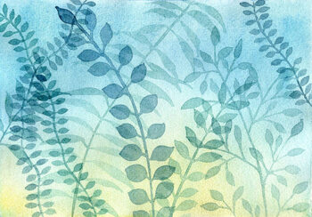 Plakát Watercolor leaves and branches