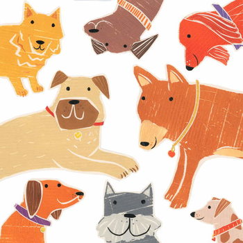 Plakát Woof,Woof,Woof. 2018, collagraph and collage