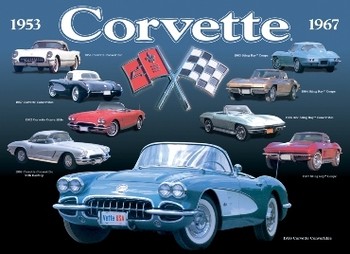Plaque métal CORVETTE COLLAGE
