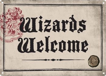 Plaque en métal Harry Potter - Wizards Welcome