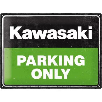 Plaque en métal Kawasaki Parking Only