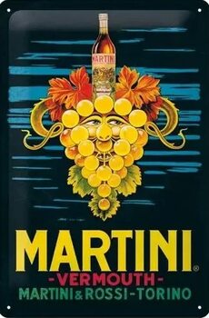 Plaque en métal Martini Vermouth Grapes