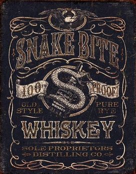 Plaque métal Snake Bite Whiskey