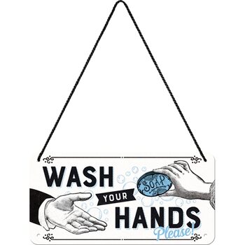 Plaque métal Wash Your Hands