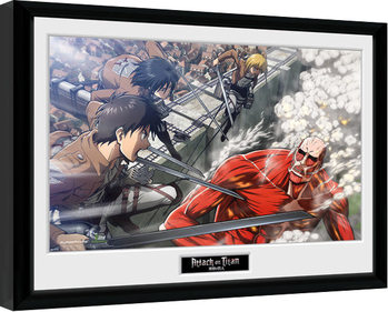 Framed poster Attack On Titan - Fight Scene