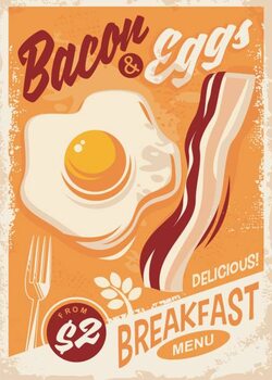 Slika na platnu Bacon and Eggs breakfast menu