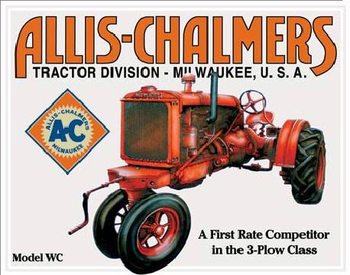 Plechová ceduľa  ALLIS CHALMERS - MODEL WC tractor
